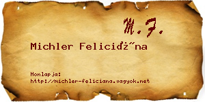 Michler Feliciána névjegykártya